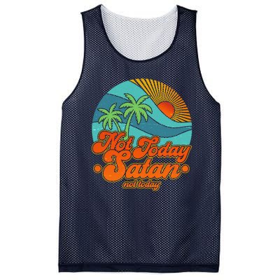 Retro Vintage Tropical Not Today Satan Not Today Mesh Reversible Basketball Jersey Tank