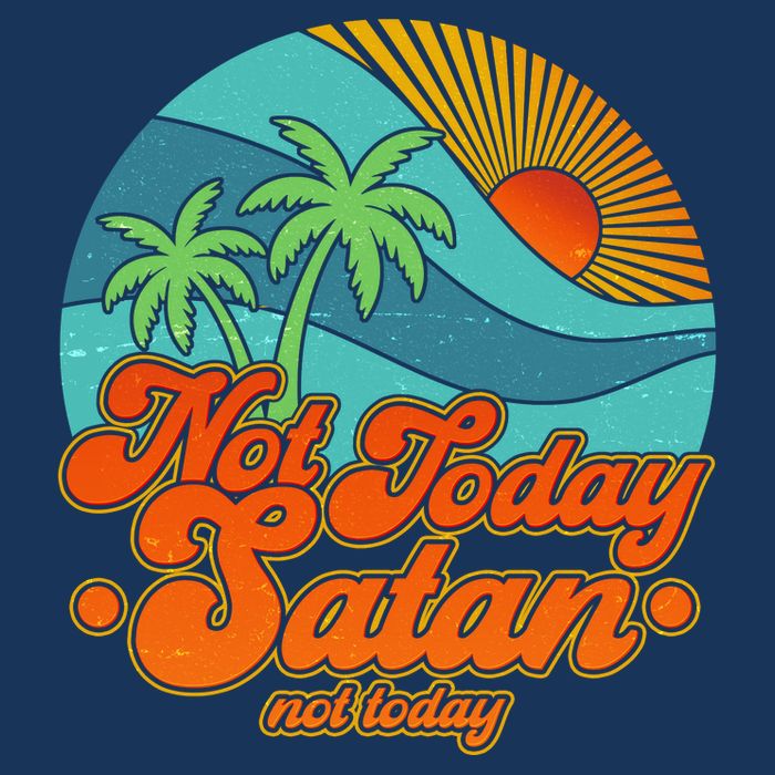 Retro Vintage Tropical Not Today Satan Not Today Baby Bodysuit