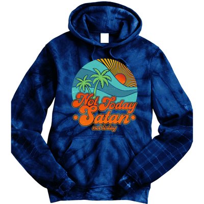 Retro Vintage Tropical Not Today Satan Not Today Tie Dye Hoodie