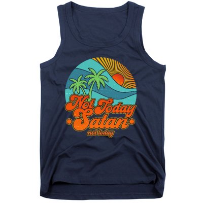 Retro Vintage Tropical Not Today Satan Not Today Tank Top