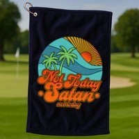 Retro Vintage Tropical Not Today Satan Not Today Golf Towel