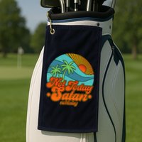 Retro Vintage Tropical Not Today Satan Not Today Golf Towel
