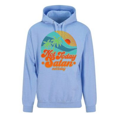 Retro Vintage Tropical Not Today Satan Not Today Unisex Surf Hoodie