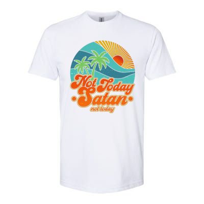 Retro Vintage Tropical Not Today Satan Not Today Softstyle CVC T-Shirt