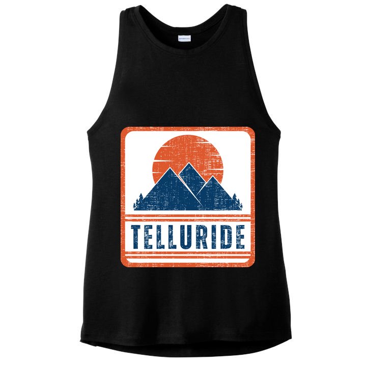 Retro Vintage Telluride Colorado USA Mountain Gift For Men Ladies PosiCharge Tri-Blend Wicking Tank