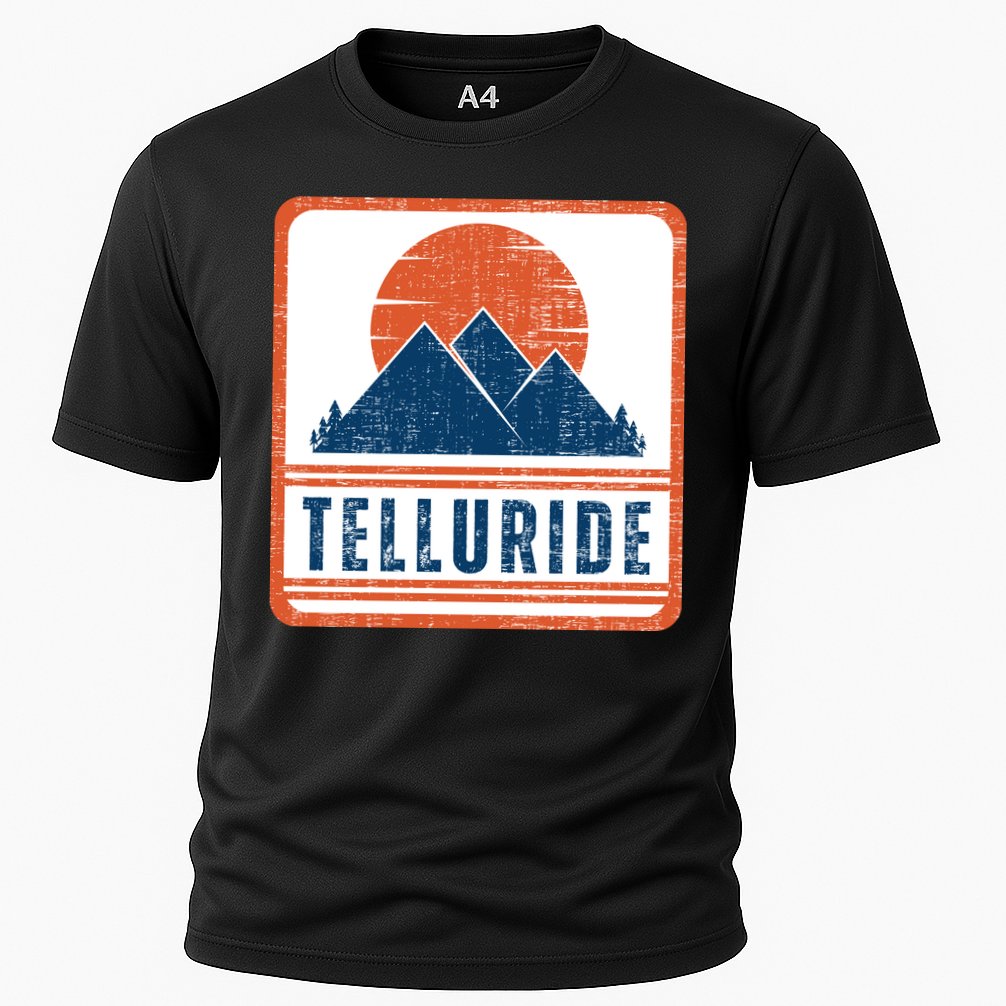 Retro Vintage Telluride Colorado USA Mountain Gift For Men Cooling Performance Crew T-Shirt