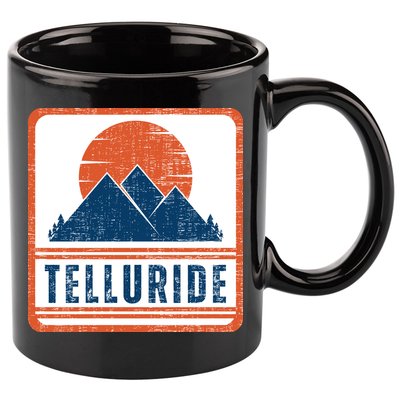 Retro Vintage Telluride Colorado USA Mountain Gift For Men 11oz C Handle Ceramic Mug