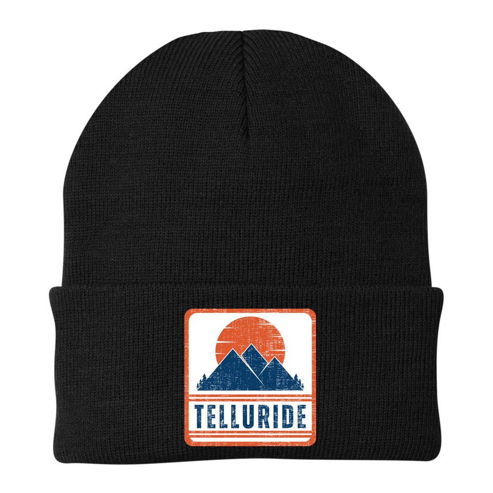 Retro Vintage Telluride Colorado USA Mountain Gift For Men Beanie