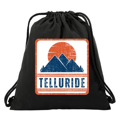 Retro Vintage Telluride Colorado USA Mountain Gift For Men Drawstring Bag