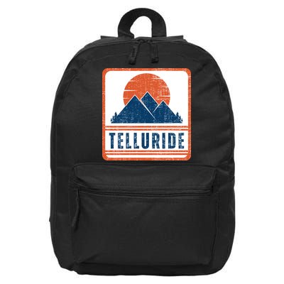 Retro Vintage Telluride Colorado USA Mountain Gift For Men 16 in Basic Backpack