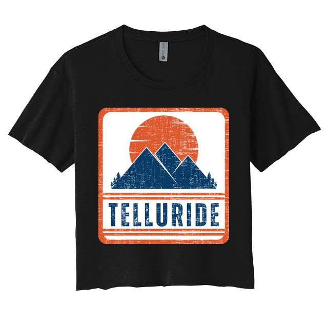 Retro Vintage Telluride Colorado USA Mountain Gift For Men Crop Top
