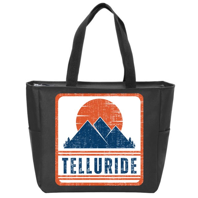 Retro Vintage Telluride Colorado USA Mountain Gift For Men Zip Tote Bag