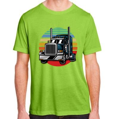 Retro Vintage Trucker Big Rig Semigifttrailer Truck Driver Gift Great Gift Adult ChromaSoft Performance T-Shirt