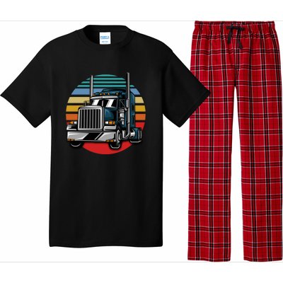 Retro Vintage Trucker Big Rig Semigifttrailer Truck Driver Gift Great Gift Pajama Set