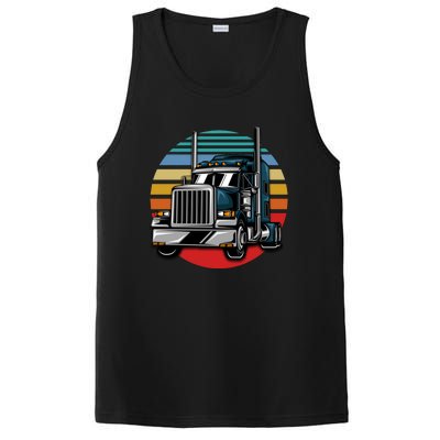 Retro Vintage Trucker Big Rig Semigifttrailer Truck Driver Gift Great Gift PosiCharge Competitor Tank