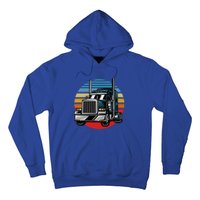 Retro Vintage Trucker Big Rig Semigifttrailer Truck Driver Gift Great Gift Hoodie