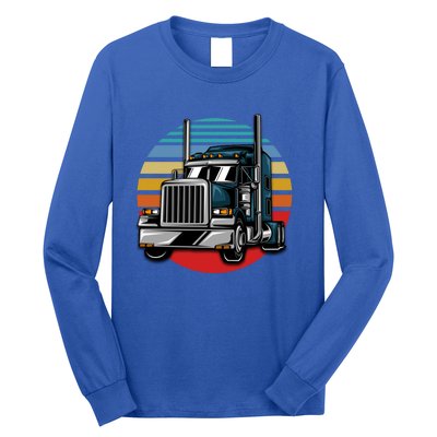 Retro Vintage Trucker Big Rig Semigifttrailer Truck Driver Gift Great Gift Long Sleeve Shirt