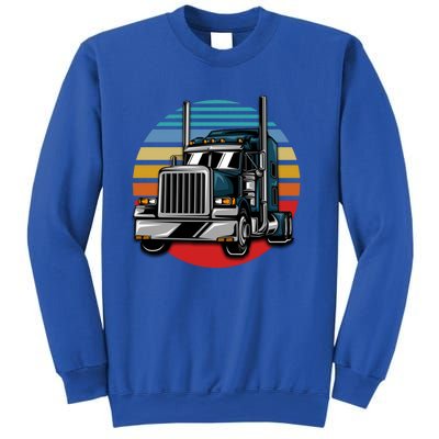 Retro Vintage Trucker Big Rig Semigifttrailer Truck Driver Gift Great Gift Sweatshirt