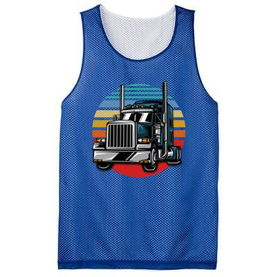 Retro Vintage Trucker Big Rig Semigifttrailer Truck Driver Gift Great Gift Mesh Reversible Basketball Jersey Tank