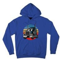 Retro Vintage Trucker Big Rig Semigifttrailer Truck Driver Gift Great Gift Tall Hoodie