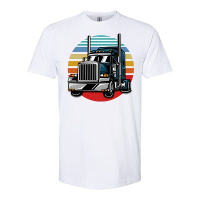 Retro Vintage Trucker Big Rig Semigifttrailer Truck Driver Gift Great Gift Softstyle CVC T-Shirt