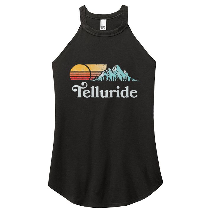 Retro Vibe Telluride Colorado Vintage Style Sun Women's Perfect Tri Rocker Tank