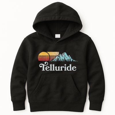 Retro Vibe Telluride Colorado Vintage Style Sun Kids Hoodie