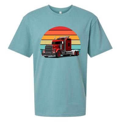 Retro Vintage Trucker Big Rig Semigreat Gifttrailer Truck Driver Gift Cool Gift Sueded Cloud Jersey T-Shirt