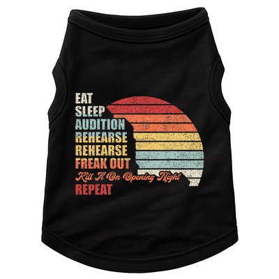 Retro Vintage Theater Geek Musical Life Eat Sleep Theatre Doggie Tank