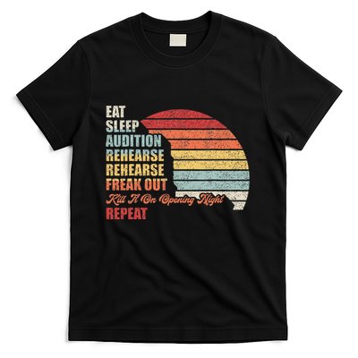 Retro Vintage Theater Geek Musical Life Eat Sleep Theatre T-Shirt