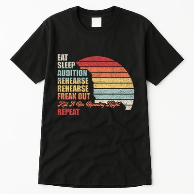 Retro Vintage Theater Geek Musical Life Eat Sleep Theatre Tall T-Shirt