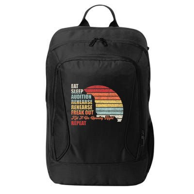 Retro Vintage Theater Geek Musical Life Eat Sleep Theatre City Backpack