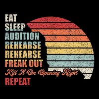 Retro Vintage Theater Geek Musical Life Eat Sleep Theatre Backpack