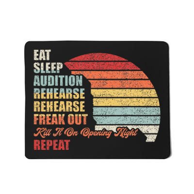 Retro Vintage Theater Geek Musical Life Eat Sleep Theatre Mousepad