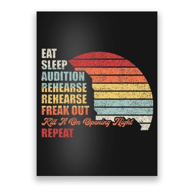 Retro Vintage Theater Geek Musical Life Eat Sleep Theatre Poster