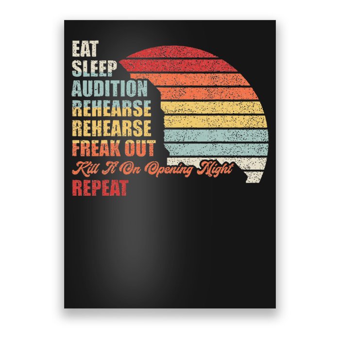 Retro Vintage Theater Geek Musical Life Eat Sleep Theatre Poster