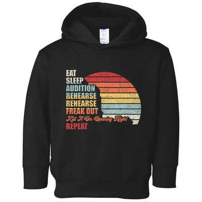 Retro Vintage Theater Geek Musical Life Eat Sleep Theatre Toddler Hoodie