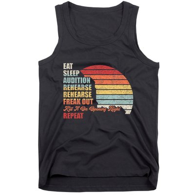 Retro Vintage Theater Geek Musical Life Eat Sleep Theatre Tank Top