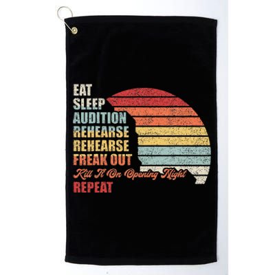 Retro Vintage Theater Geek Musical Life Eat Sleep Theatre Platinum Collection Golf Towel