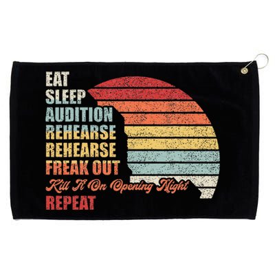 Retro Vintage Theater Geek Musical Life Eat Sleep Theatre Grommeted Golf Towel