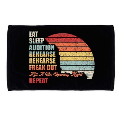 Retro Vintage Theater Geek Musical Life Eat Sleep Theatre Microfiber Hand Towel