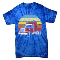 Retro Vintage Trucker Big Rig Semifunny Gifttrailer Truck Driver Gift Tie-Dye T-Shirt