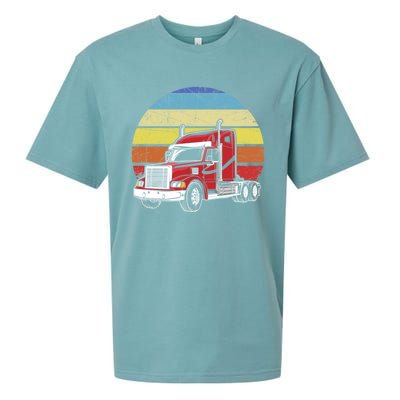 Retro Vintage Trucker Big Rig Semifunny Gifttrailer Truck Driver Gift Sueded Cloud Jersey T-Shirt