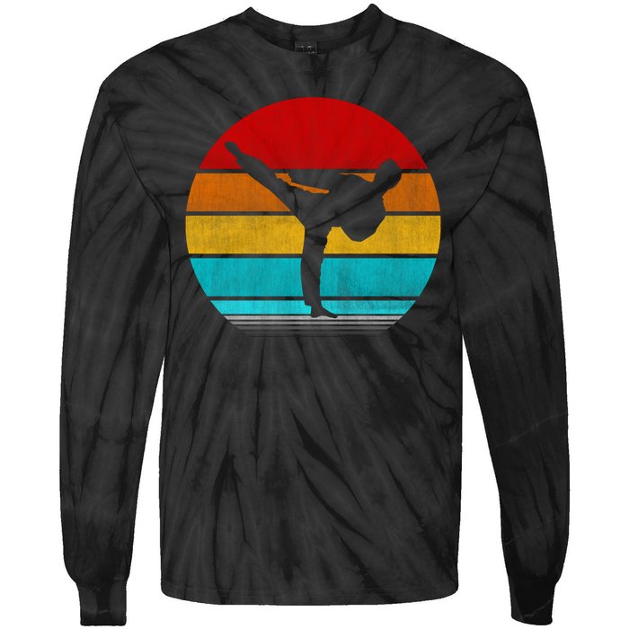 Retro Vintage Taekwondo Tie-Dye Long Sleeve Shirt