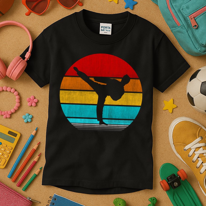 Retro Vintage Taekwondo Kids T-Shirt