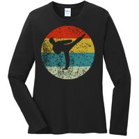 Retro Vintage Taekwondo Ladies Long Sleeve Shirt