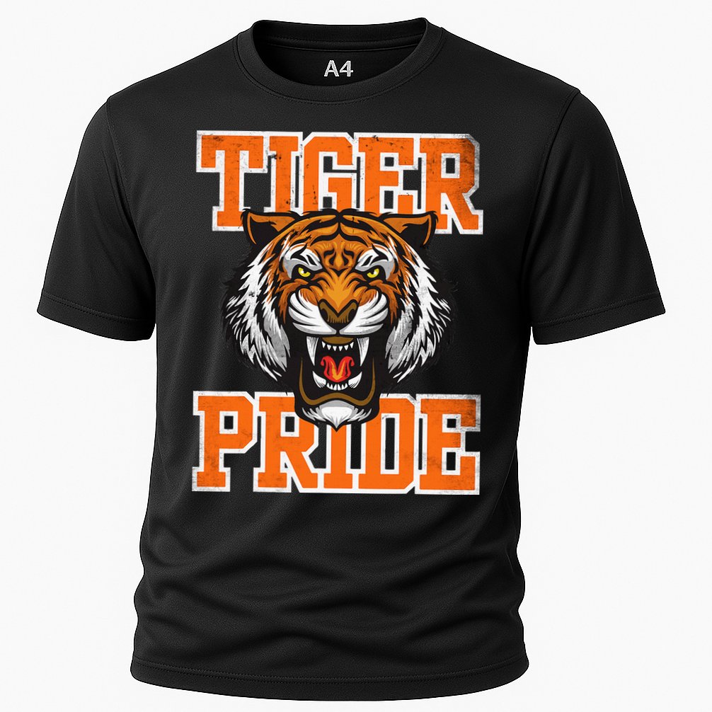 Retro Vintage Tiger Pride Tiger Mascot School Sports Team Cooling Performance Crew T-Shirt