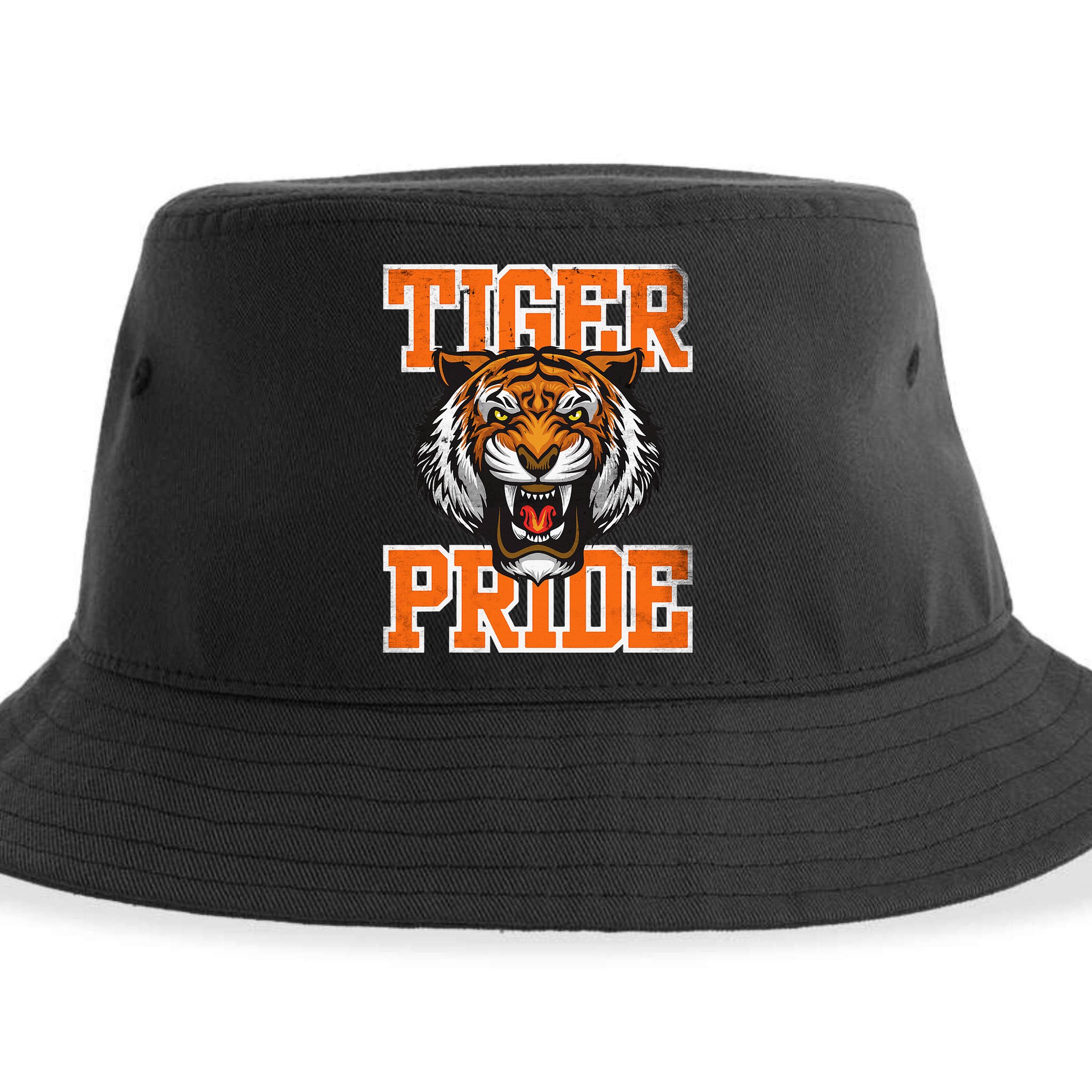Retro Vintage Tiger Pride Tiger Mascot School Sports Team Sustainable Bucket Hat