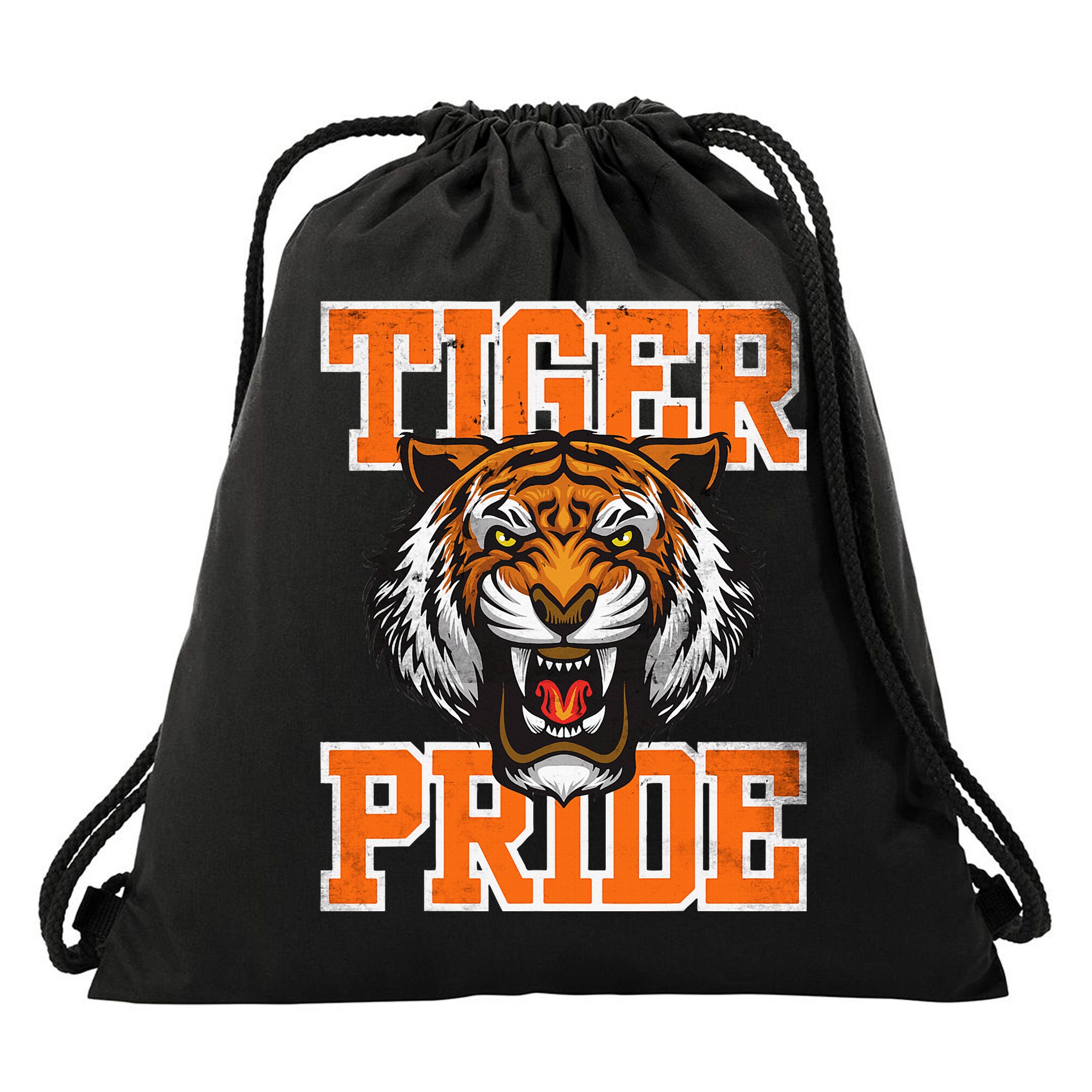 Retro Vintage Tiger Pride Tiger Mascot School Sports Team Drawstring Bag