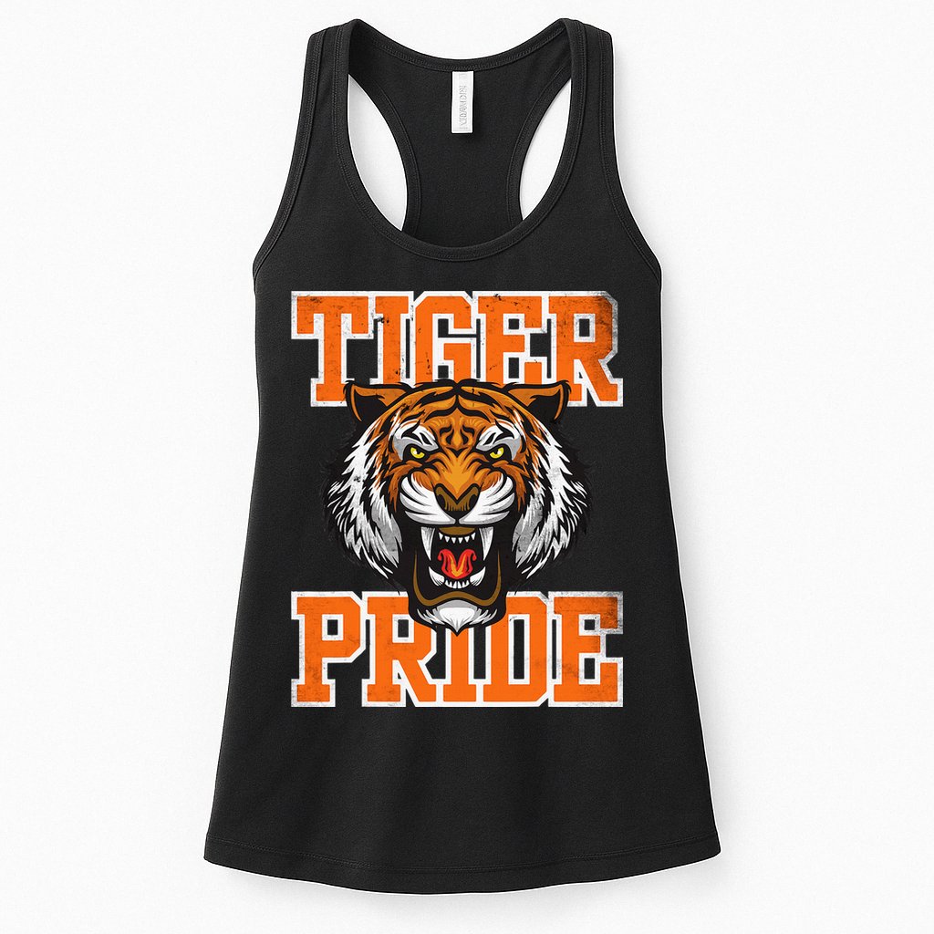 Retro Vintage Tiger Pride Tiger Mascot School Sports Team Womens Tank Top